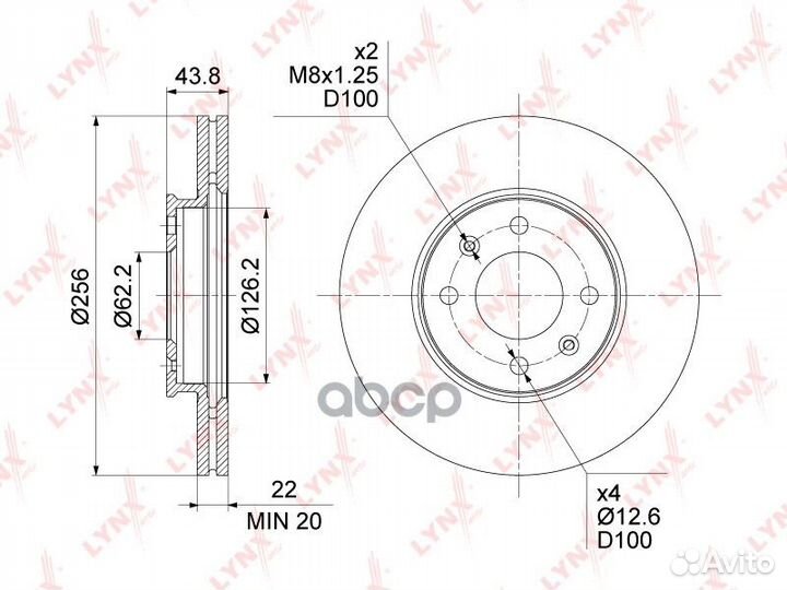 Диск тормозной передний (256x22) hyundai Solari