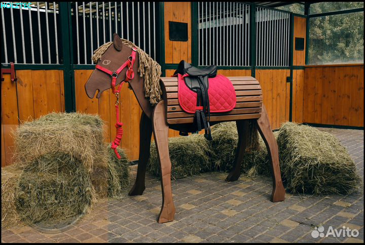 Иппотренажер. Деревянная лошадь для тренировок