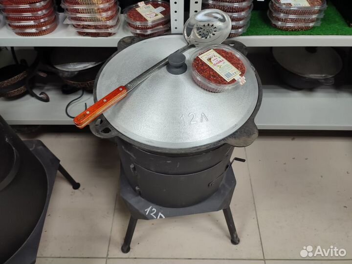 Казан чугунный печь