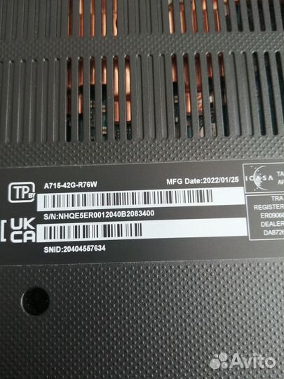 Игровой ноутбук Acer Aspire 7