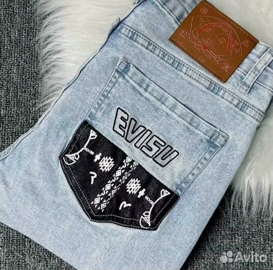 Джинсы Evisu голубые