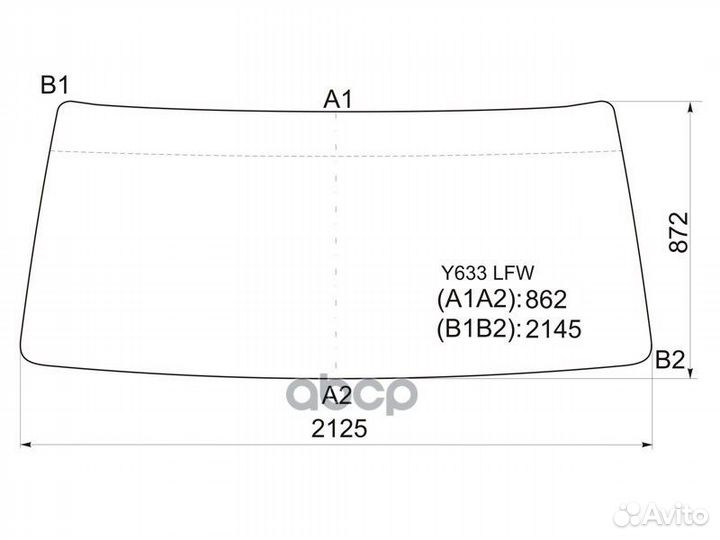 Стекло лобовое (В резинку) Hino Ranger 86-98 Y6