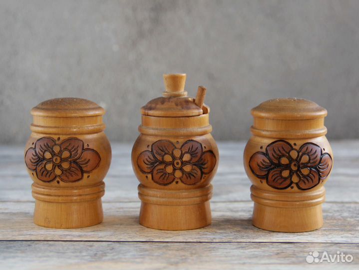 Набор для специй СССР дерево