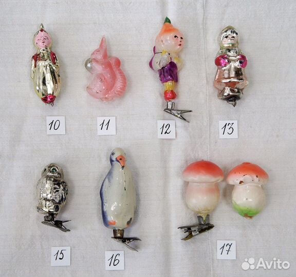 Елочные игрушки СССР на прищепках