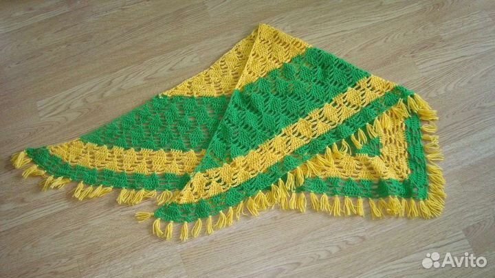 Платок, шаль вязаная, шерсть