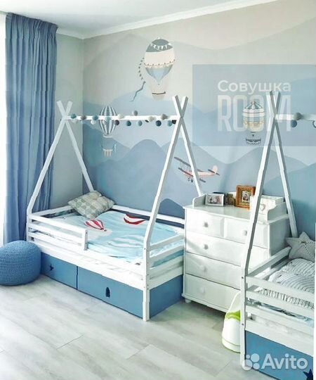 Кровать вигвам из массива бука