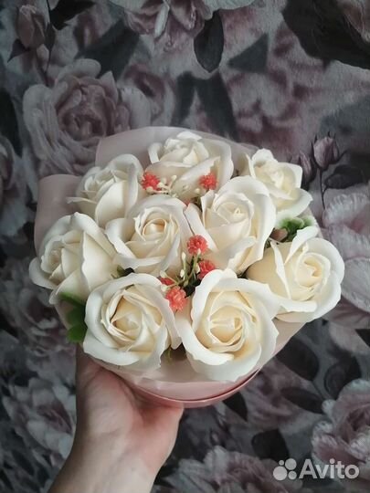 Букет из мыльных роз