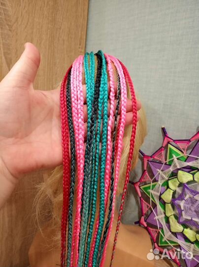 Афрорезинки-косички цветные в волосы