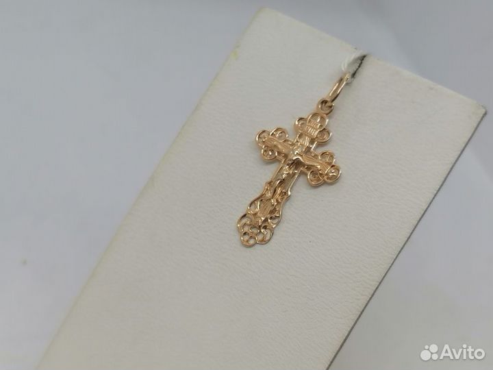 Подвеска золотая Крест без камней 585* (Ленина 23)