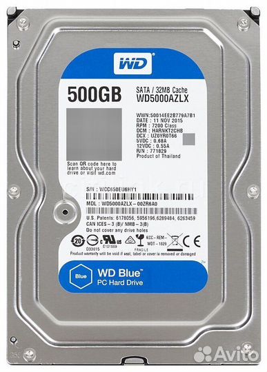 Жесткий диск Western Digital WD Blue WD5000azlx