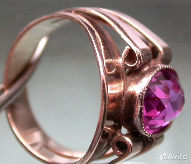 Кольцо винтаж аметист серебро зв 875 пр СССР