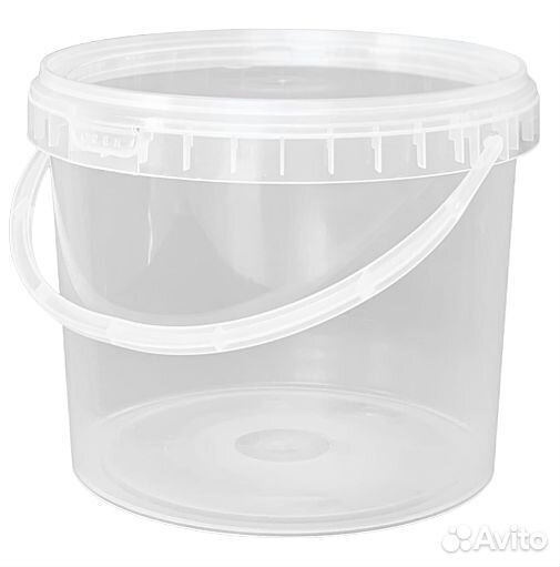 Ведро 3,0л прозрачное с ручкой и крышкой