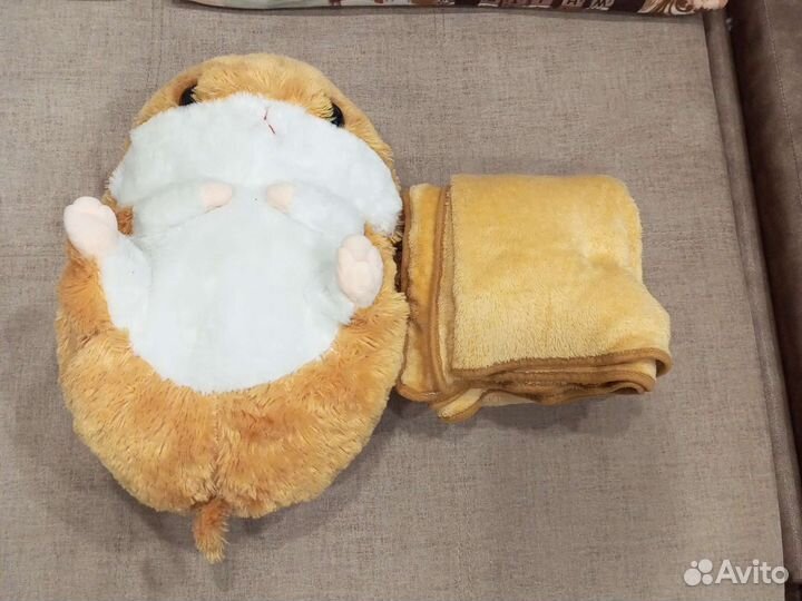 Мягкая игрушка хомяк + плед