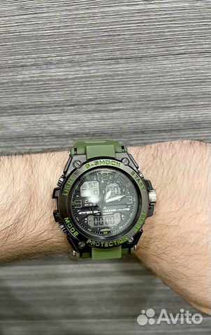 Часы Casio G shock protection (черный, хаки)