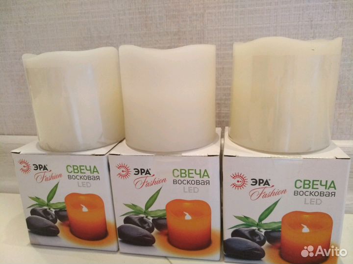 Свечи LED восковые интерьерные