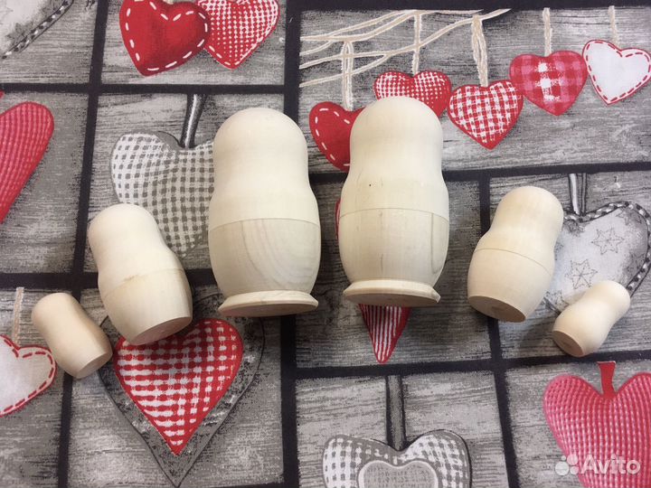 Матрешка 3х местная, заготовка деревянная, h 10см