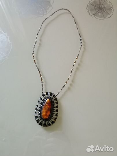 Подвеска с янтарем СССР