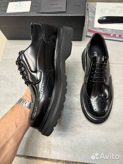 Мужские туфли Prada черные 39-46 р