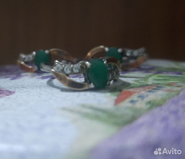 Серьги и кольцо серебро