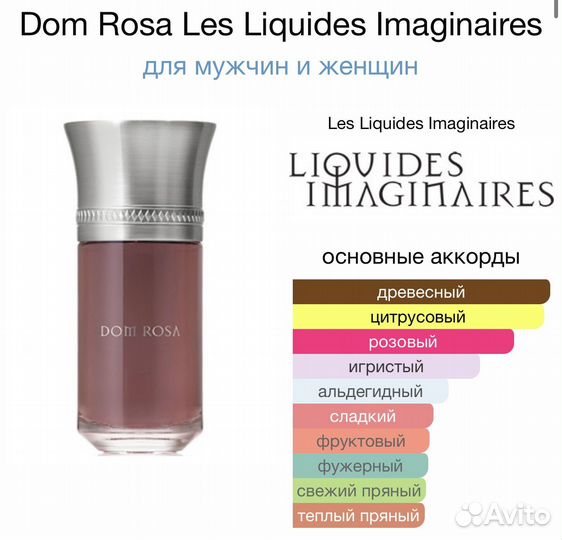 Духи Les Liquides Imaginaires-Dom rosa распив 10мл