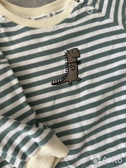 Комбинезон в полоску дино 68-74