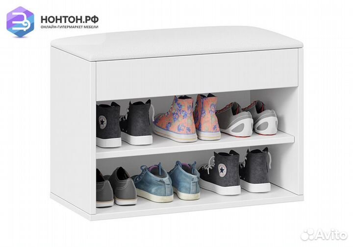 Тумба для обуви Лайт тип 1 белый глянец
