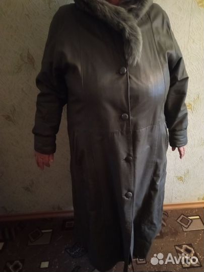Пальто винтаж одежда СССР. Кожаный плащ
