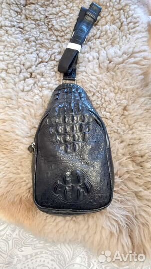 Мужская сумка слинг кожа крокодила