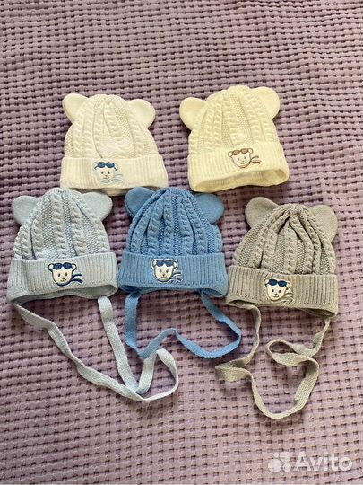 Шапка для новорожденного мальчика новая