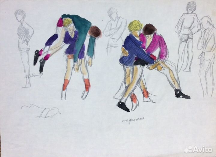 Самбо. Советский спорт. художник Дувидов В.А