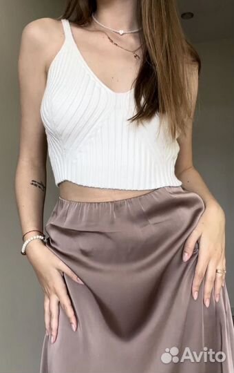 Юбка миди шелковая