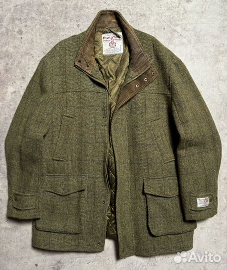 Куртка пальто Harris Tweed Vintage Harley Rock Y2K