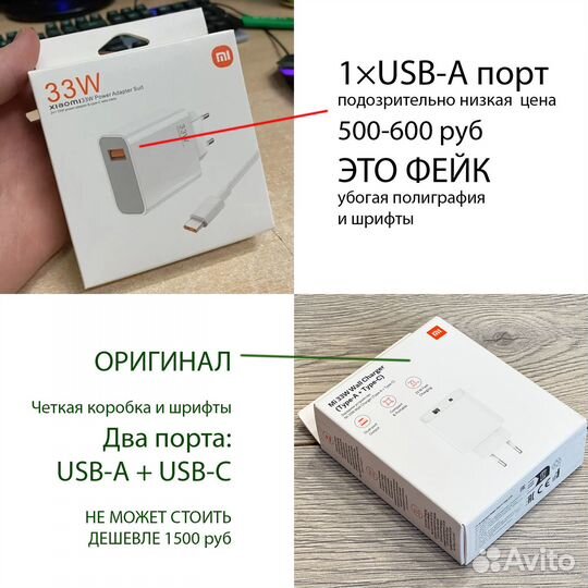 Сзу Xiaomi Mi 33W USB-C Charger для iPhone Android