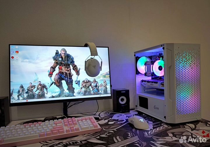 Белый игровой компьютер 12 ядер/16гб/Ssd/gtx1070