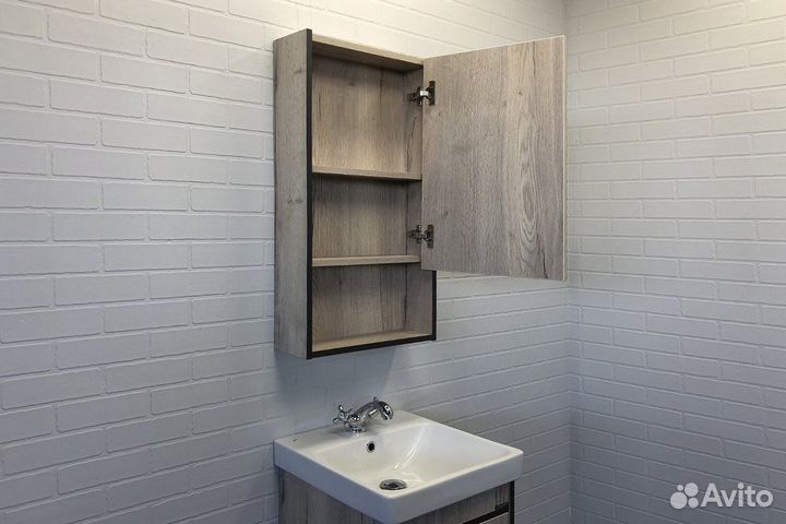 Зеркало-шкаф Comforty Вена 45 дуб дымчатый