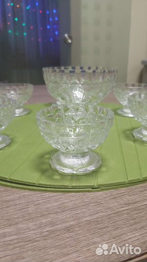 Розетки пресованый хрусталь для десертов 6 штук