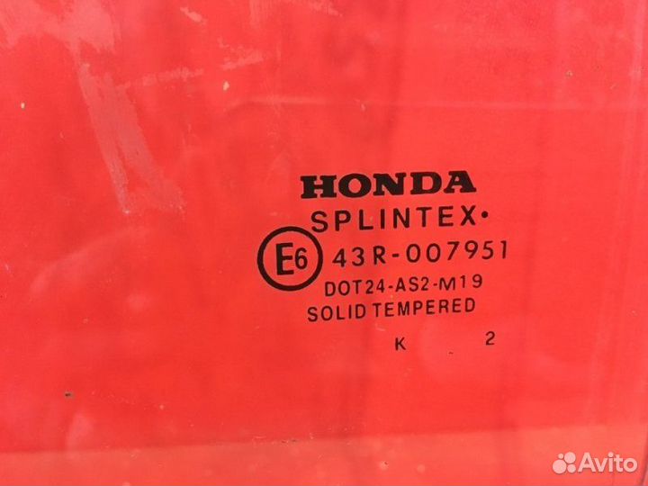 Стекло двери заднее левое Honda Cr-V 2 K20A4 2004