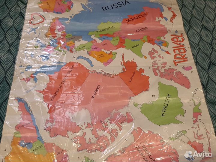 Карта мира-наклейка
