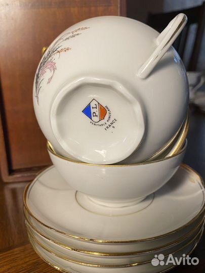Чашка с блюдцем костяной фарфор Франция