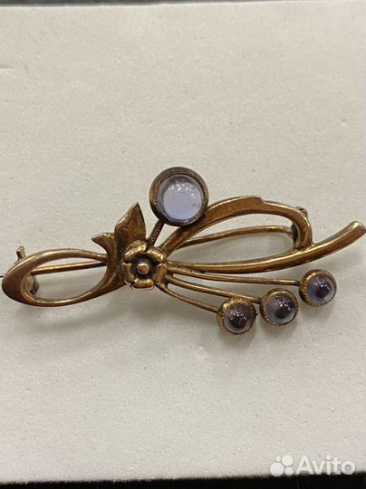 Брошь кольцо янтарь серебро винтаж СССР