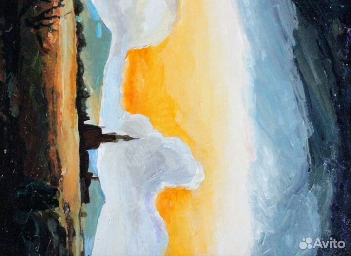 Картина маслом в рамке