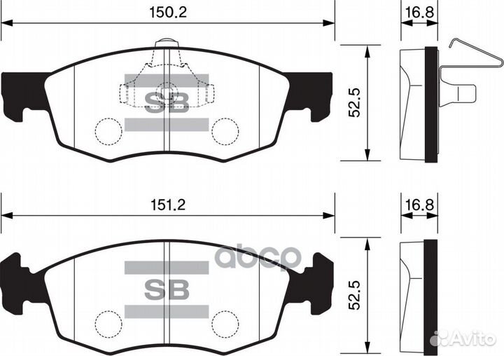 Колодки передние fiat doblo 01- SP1198