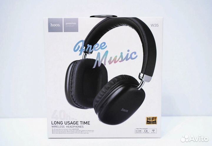 Наушники беспроводные hoco W35 MAX, накладные, чер