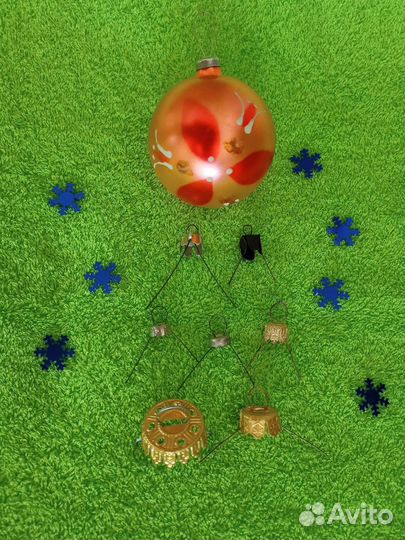 Держатели для ёлочных игрушек и шарик СССР