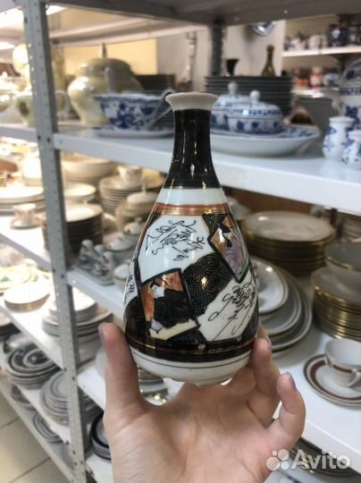 Бутылка для сакэ фарфор Япония Кутани винтаж ретро