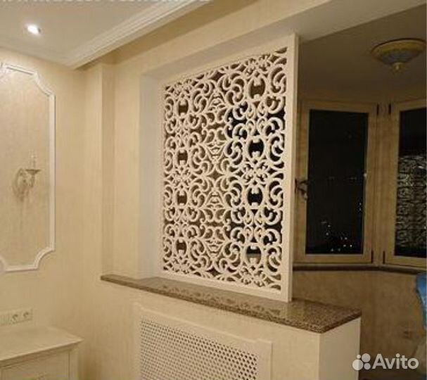 Резные перегородки, Зонирование, Резные потолки