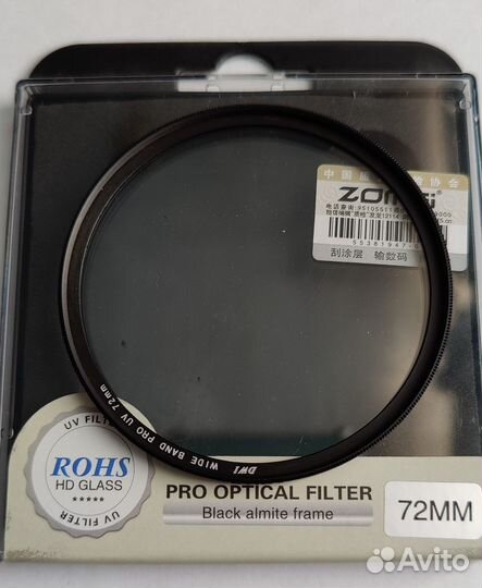Светофильтр Zomei wide band Pro UV 72 мм