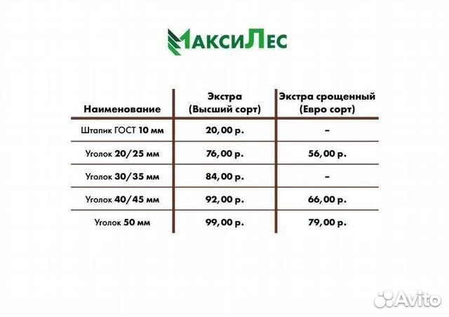 Уголок сосна 25х25х3000 экстра массив