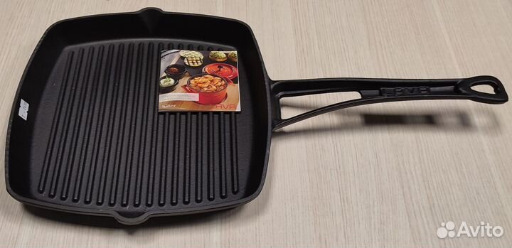 Сковорода Гриль с ручкой 26х26, Чугун lava (лава)