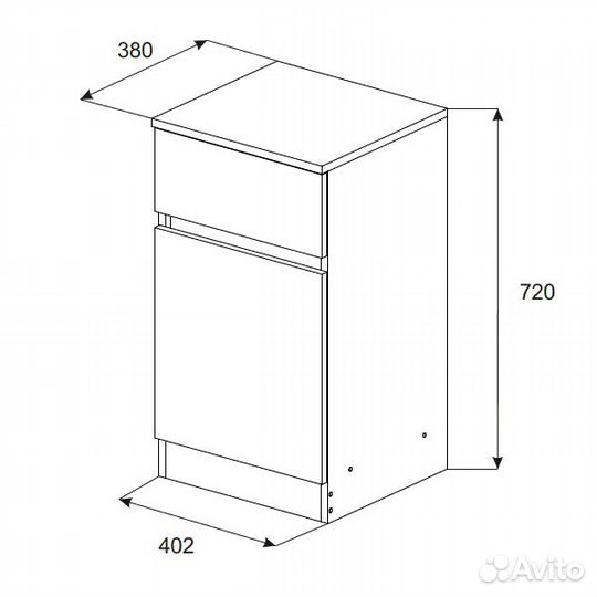 Тумба новая Мори мпт-400 Графит